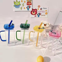 Square Glass with Lid and Straw