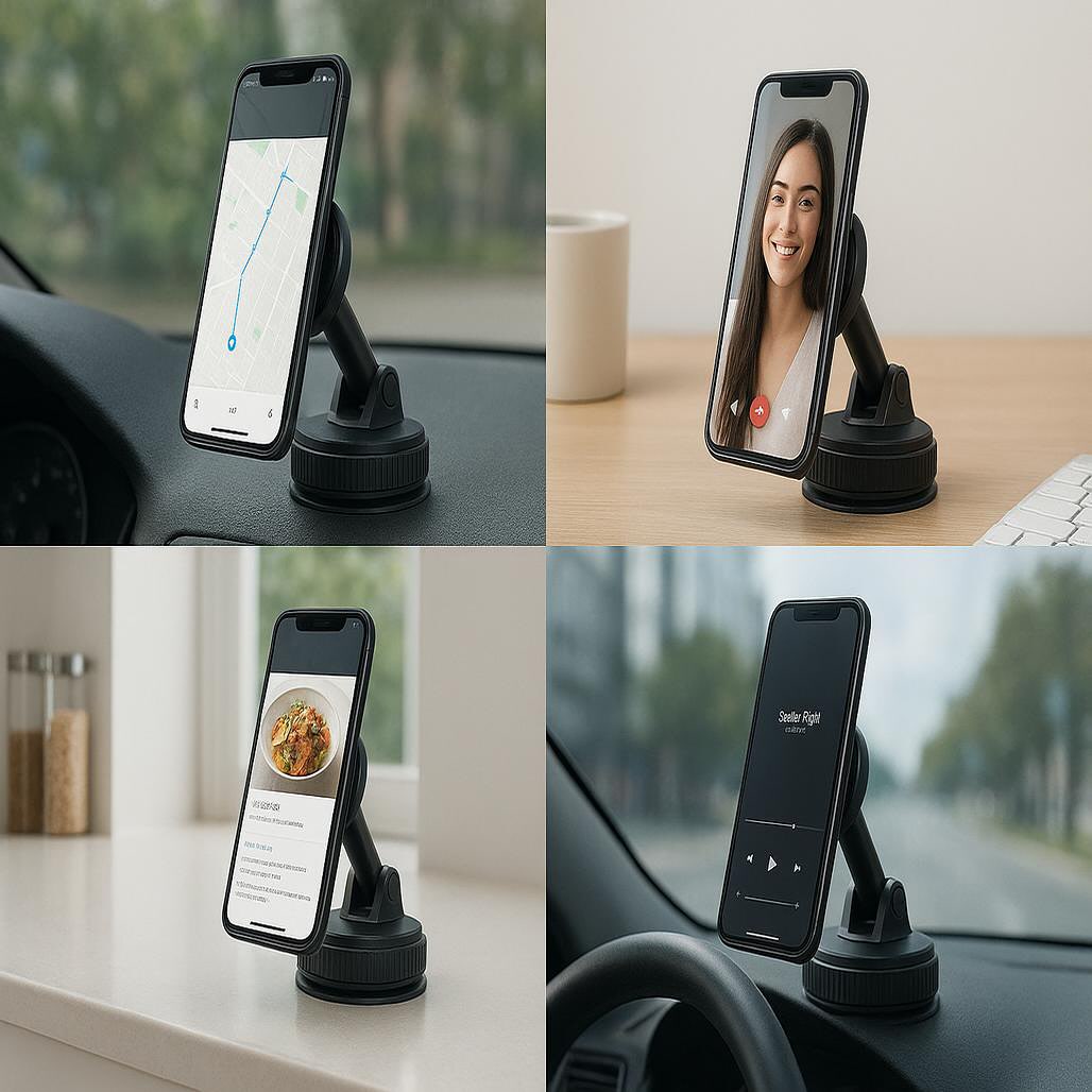 Magnetic Suction Phone Holder - Best Car, Office Desk & more